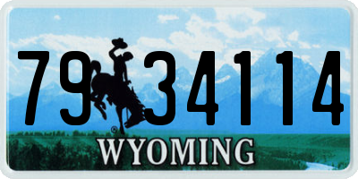 WY license plate 7934114