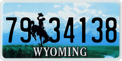 WY license plate 7934138