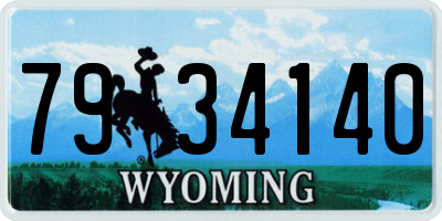 WY license plate 7934140