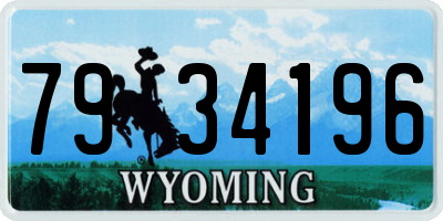 WY license plate 7934196