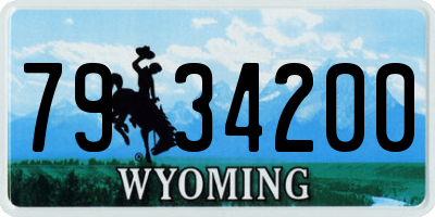 WY license plate 7934200