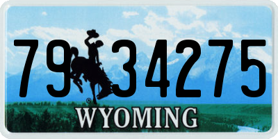 WY license plate 7934275