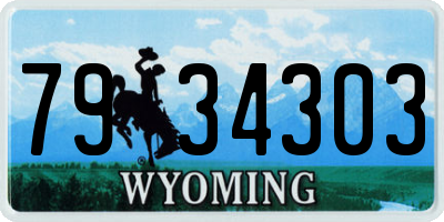 WY license plate 7934303