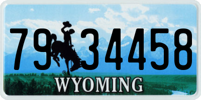 WY license plate 7934458