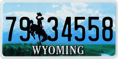 WY license plate 7934558