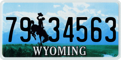 WY license plate 7934563