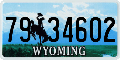 WY license plate 7934602