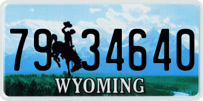 WY license plate 7934640