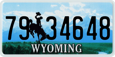 WY license plate 7934648