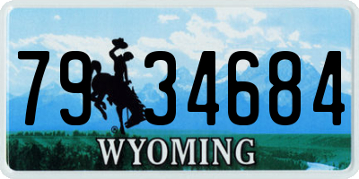 WY license plate 7934684