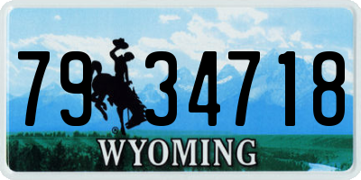 WY license plate 7934718