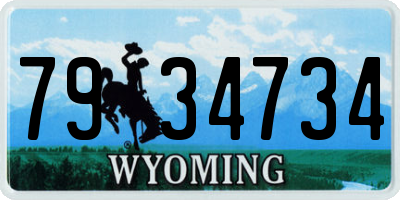 WY license plate 7934734