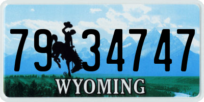 WY license plate 7934747