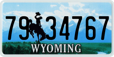 WY license plate 7934767