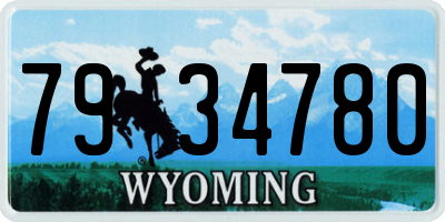 WY license plate 7934780