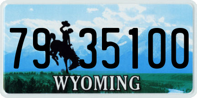 WY license plate 7935100