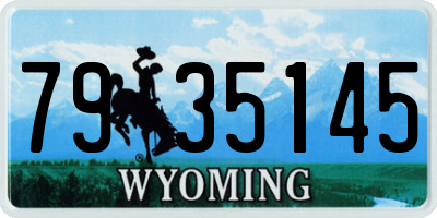 WY license plate 7935145