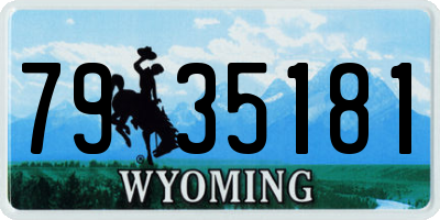 WY license plate 7935181