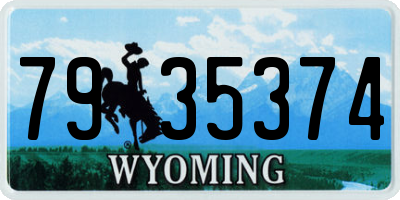 WY license plate 7935374