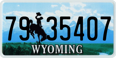WY license plate 7935407