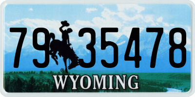 WY license plate 7935478