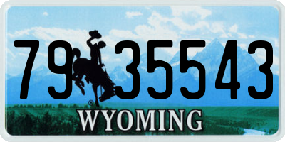 WY license plate 7935543