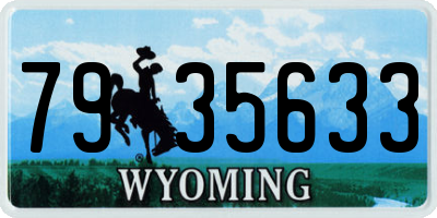 WY license plate 7935633