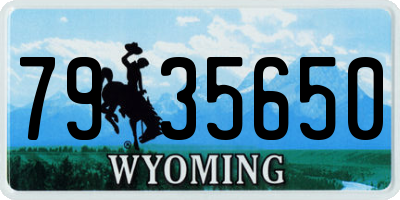 WY license plate 7935650