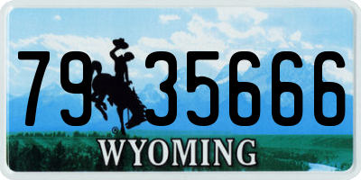 WY license plate 7935666