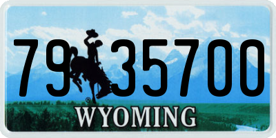 WY license plate 7935700