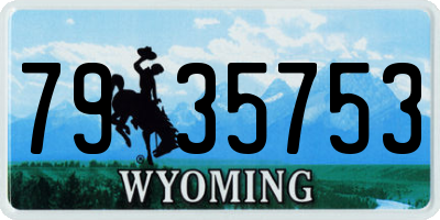 WY license plate 7935753