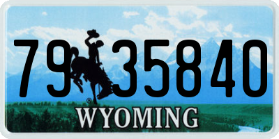 WY license plate 7935840