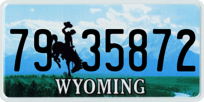 WY license plate 7935872