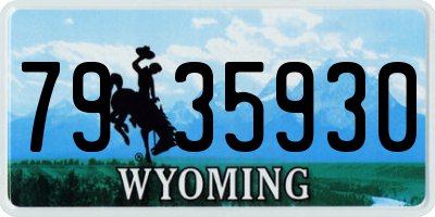 WY license plate 7935930