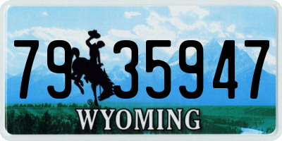 WY license plate 7935947