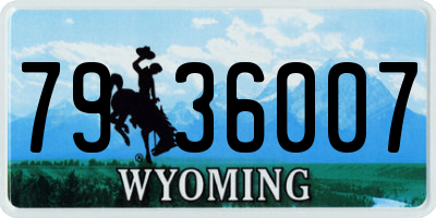 WY license plate 7936007