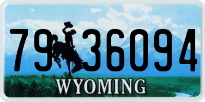 WY license plate 7936094