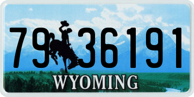 WY license plate 7936191