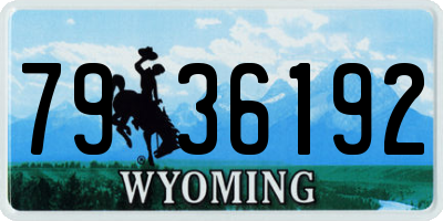 WY license plate 7936192