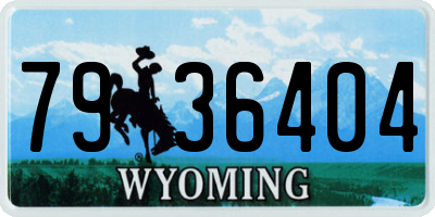 WY license plate 7936404