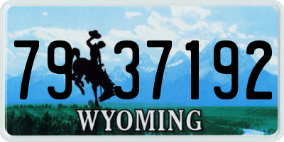 WY license plate 7937192