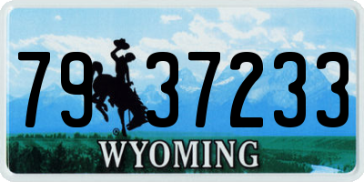 WY license plate 7937233