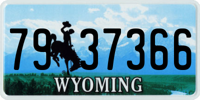 WY license plate 7937366