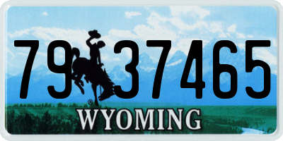 WY license plate 7937465