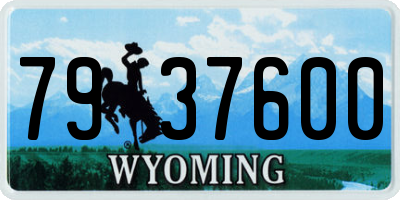 WY license plate 7937600