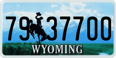WY license plate 7937700
