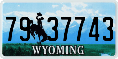 WY license plate 7937743