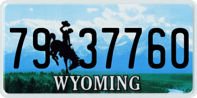 WY license plate 7937760
