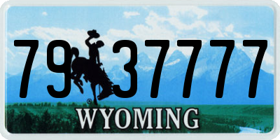 WY license plate 7937777