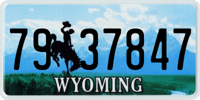 WY license plate 7937847